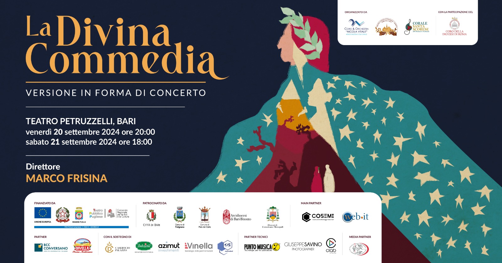 Presentata La Divina Commedia. Versione in forma di concerto”: venerdì e sabato al Petruzzelli