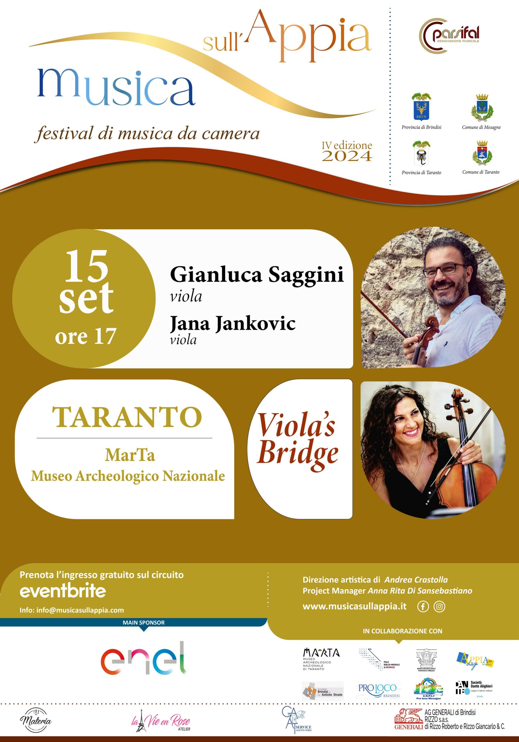 Domenica 15 settembre alle 17.00, al MArTA “Musica sull’Appia”