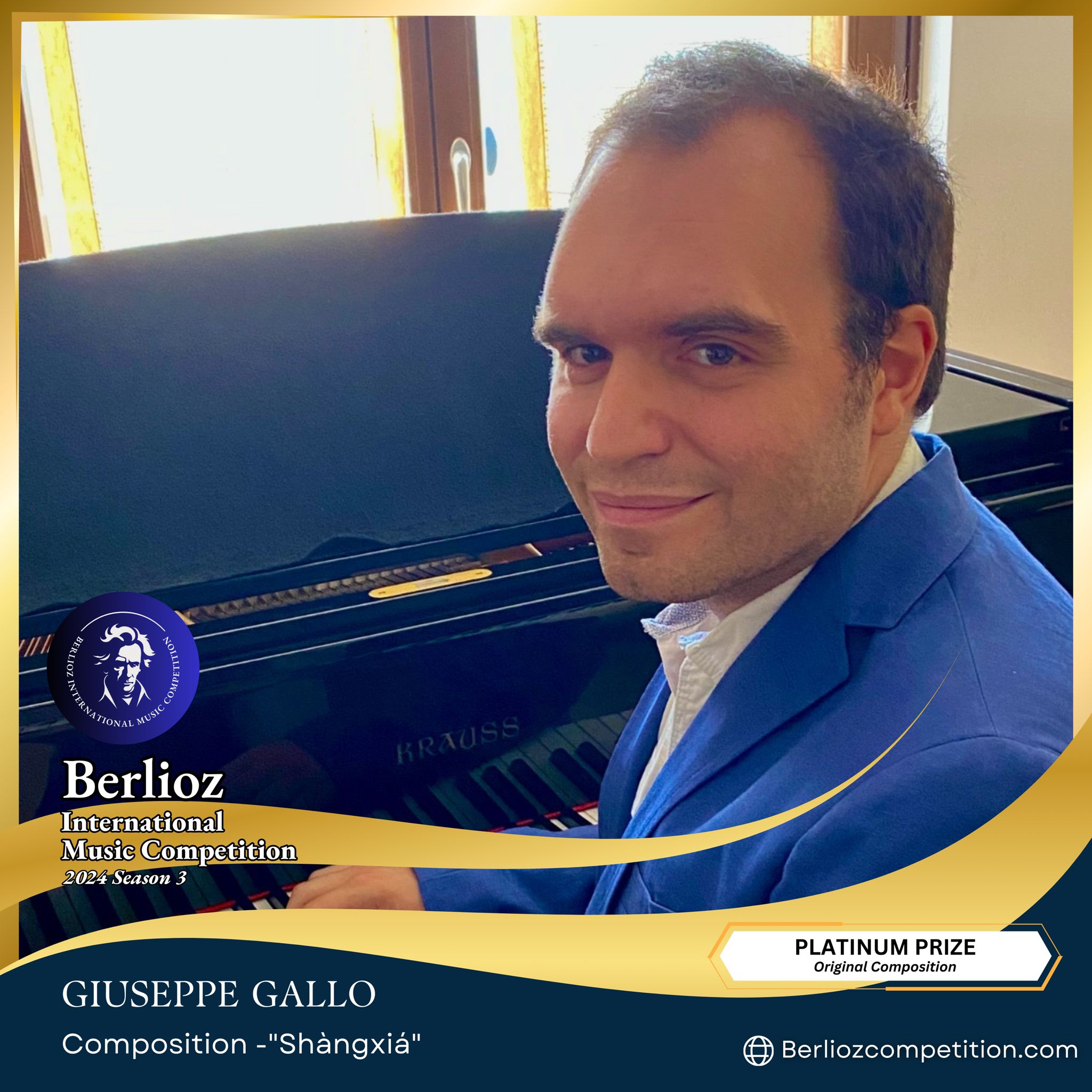 Il M° Giuseppe Gallo vince il Platinum Prize per la composizione originale al “Berlioz International Music Competition”