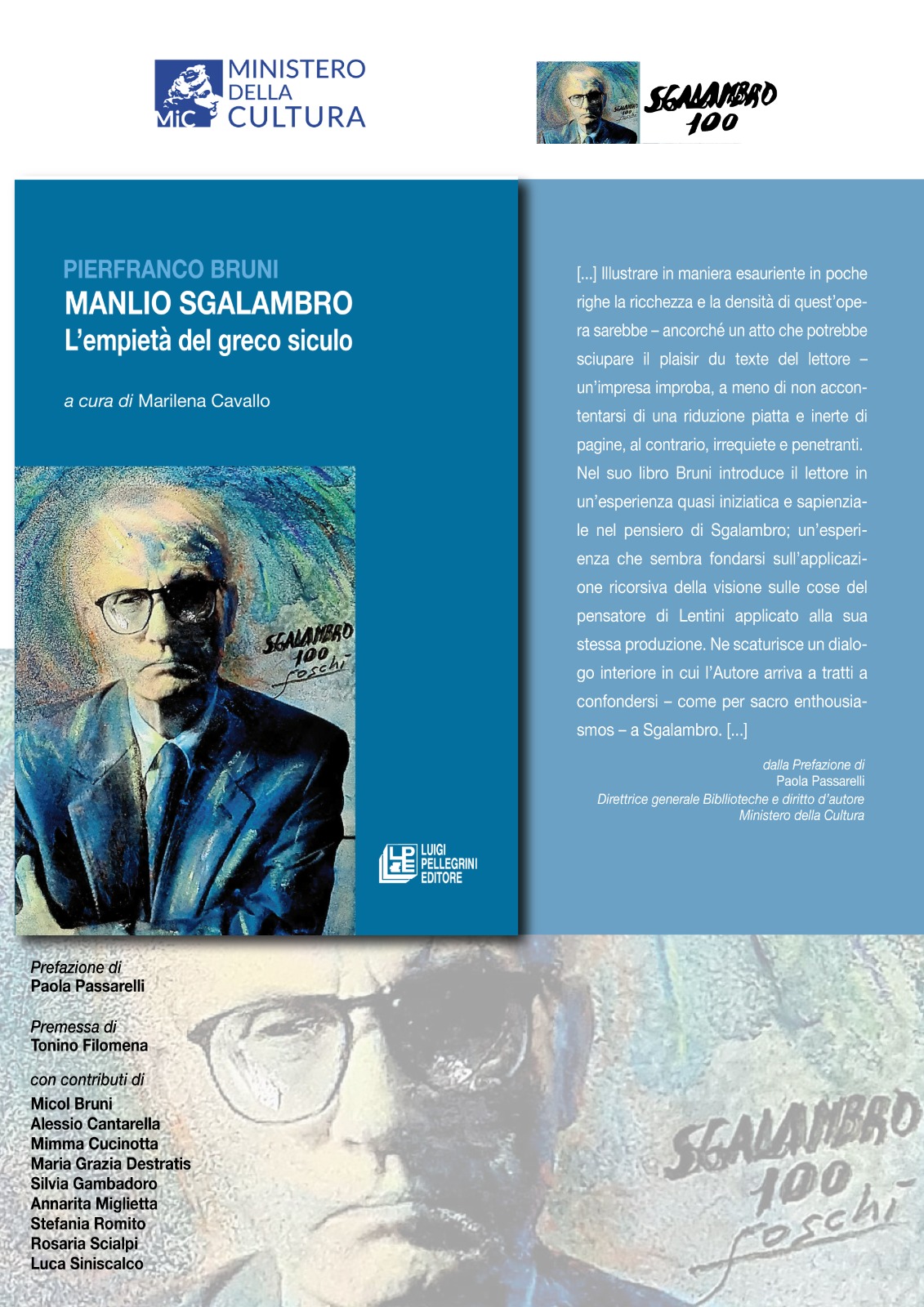 IN USCITA IL NUOVO SAGGIO DI BRUNI: “MANLIO SGLAMABRO – L’EMPIETÀ DEL GRECO SICULO”