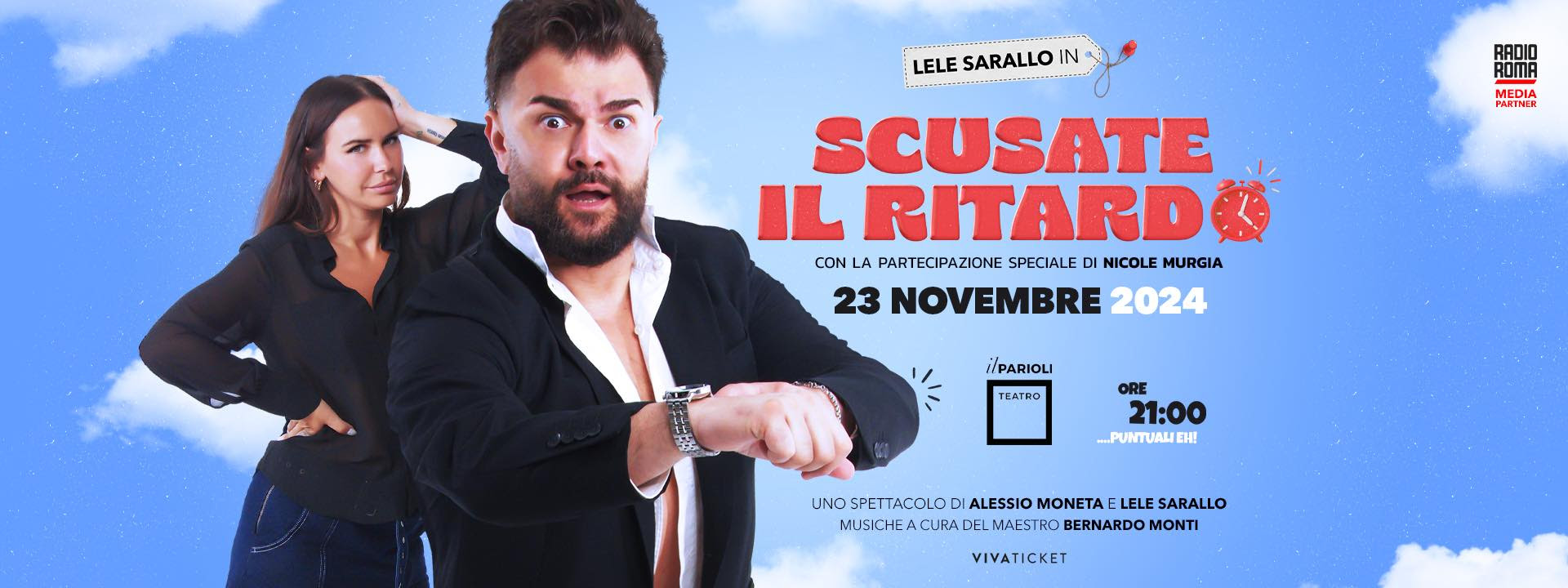 Lele Sarallo debutta al Teatro Il Parioli Costanzo con “Scusate il ritardo” 