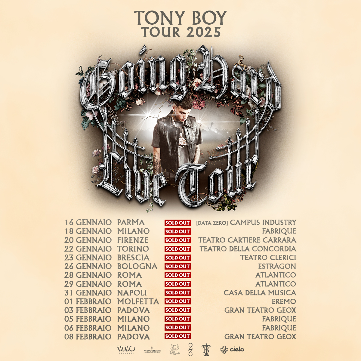 TONY BOY È INTERAMENTE SOLD OUT IL SUO PRIMO TOUR GOING HARD LIVE 2025