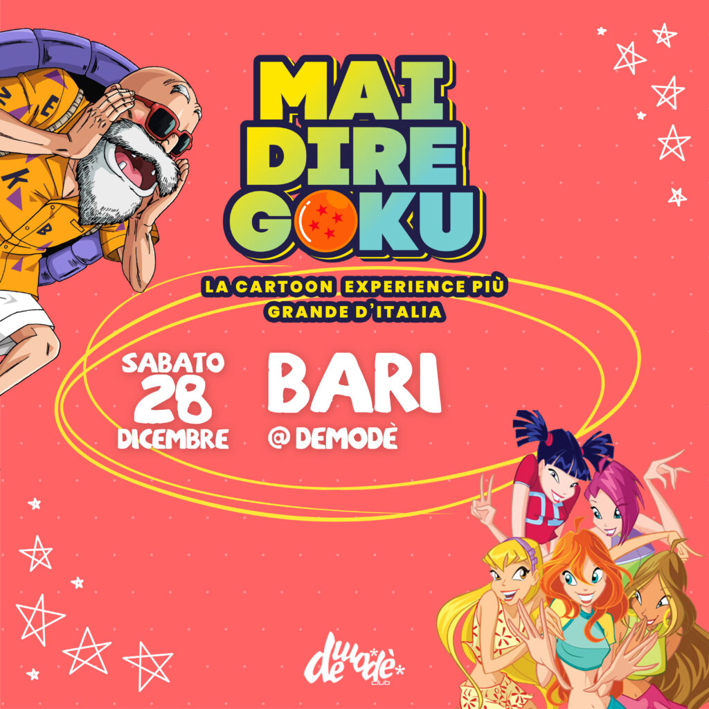 Al Demodè Club fa tappa il party ‘Mai dire Goku’