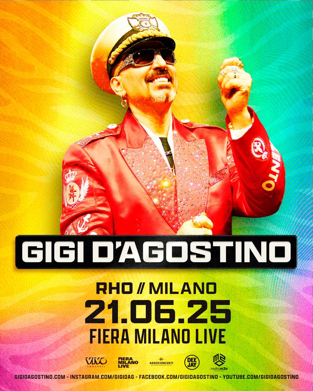 GIGI D’AGOSTINO ARRIVA AL FIERA MILANO LIVE, SABATO 21 GIUGNO 2025