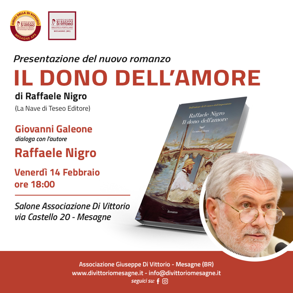 IL DONO DELL’AMORE il nuovo romanzo di Raffaele NIgro